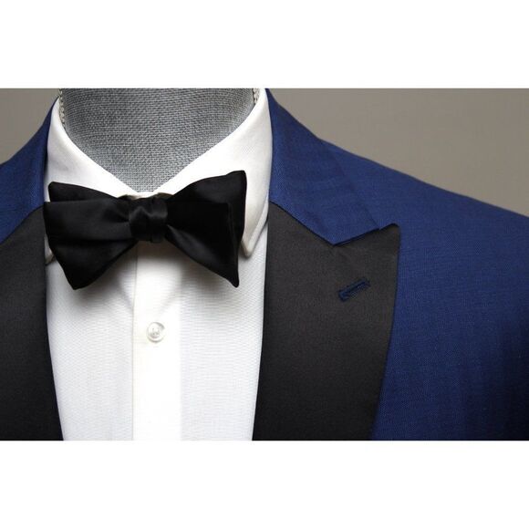 NWT Men's bow tie 100%Silk Charmeuse Black Self tied‎ Bow tie Straight - Picture 8 of 16